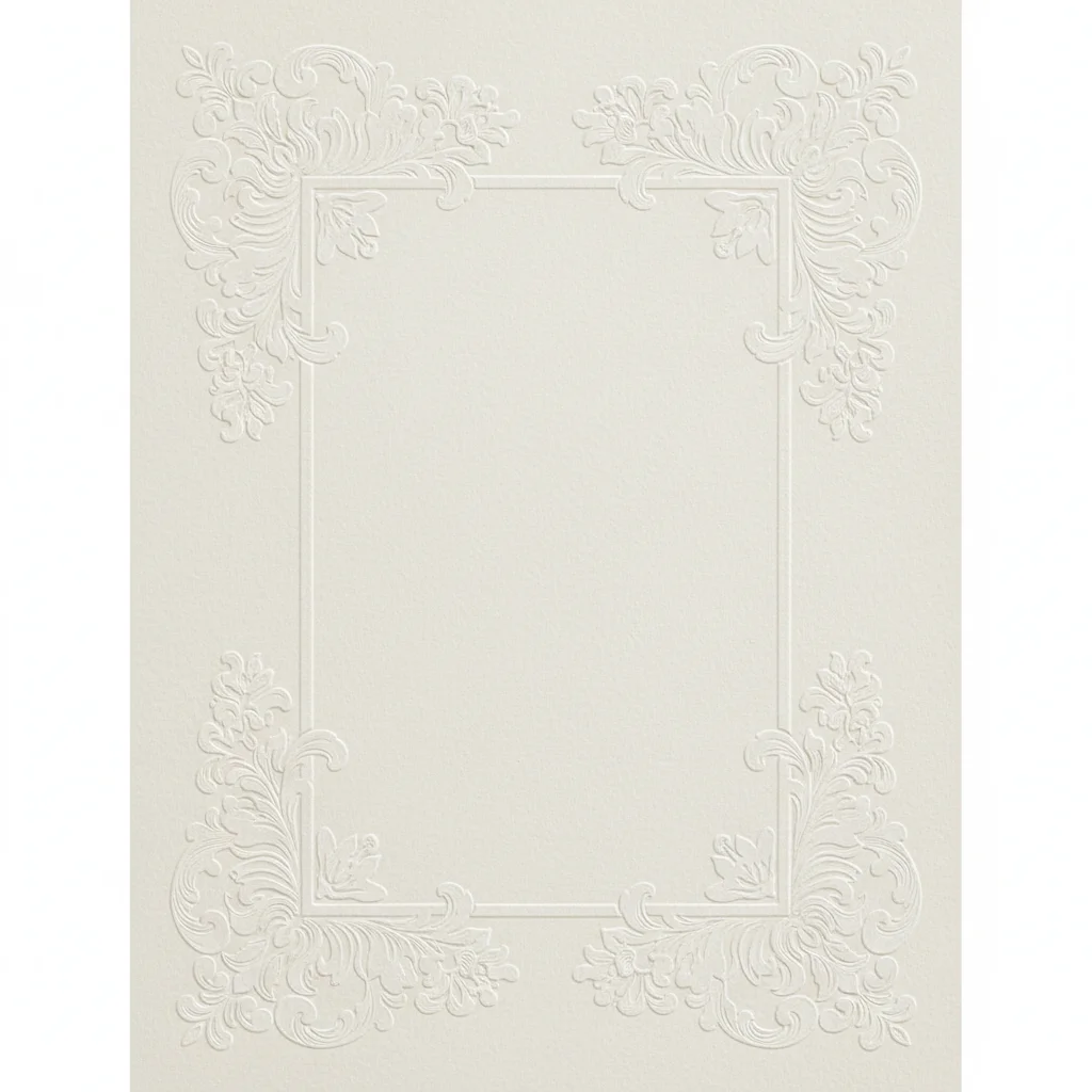 Embossed White Wedding wedding invitation template