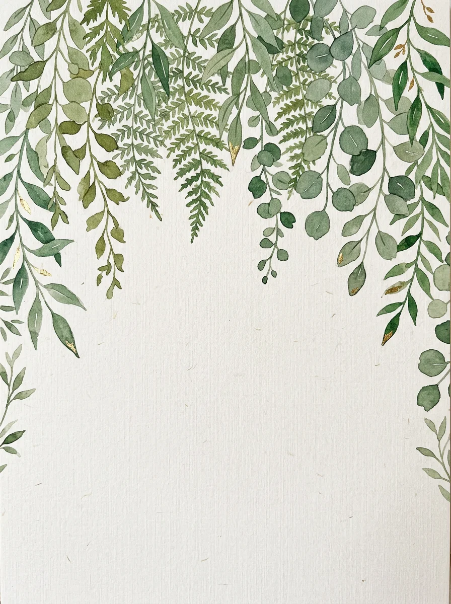 Greenery Cascade — a free wedding invitation template on InviteDrop