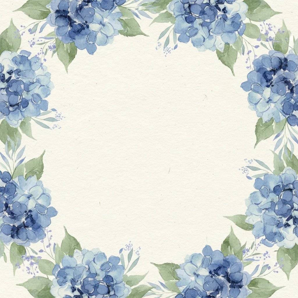 Dusty Blue Hydrangea Wedding wedding invitation template