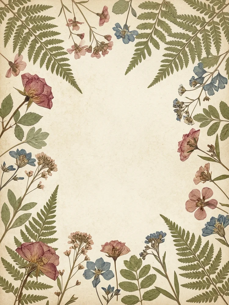 Pressed Flower — a free wedding invitation template on InviteDrop