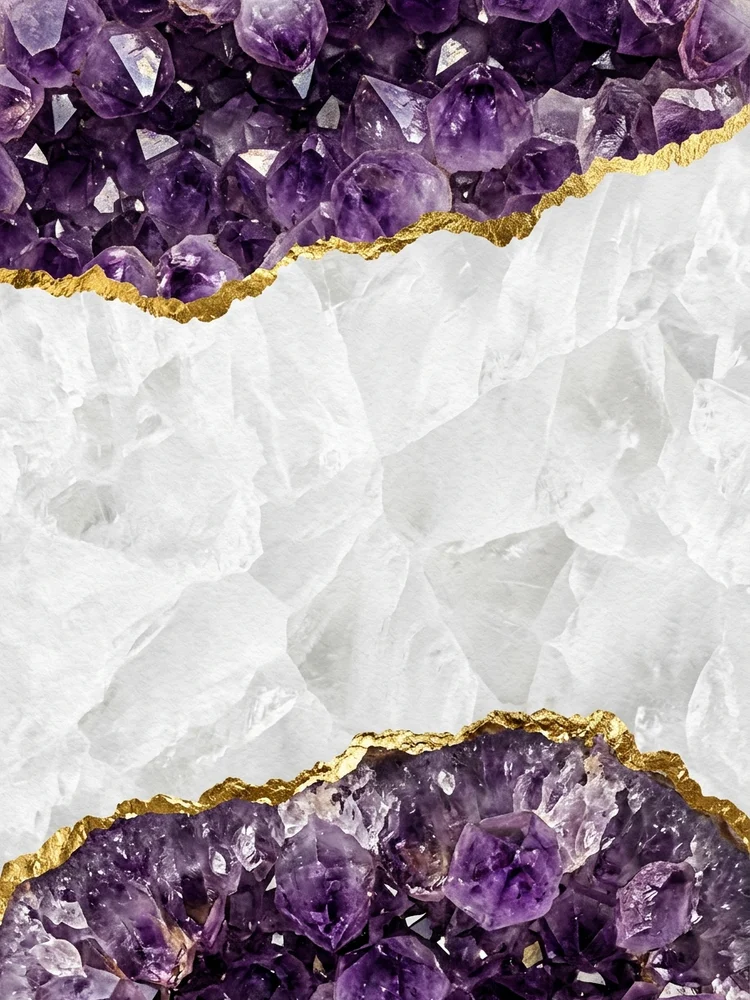 Amethyst Geode — a free wedding invitation template on InviteDrop