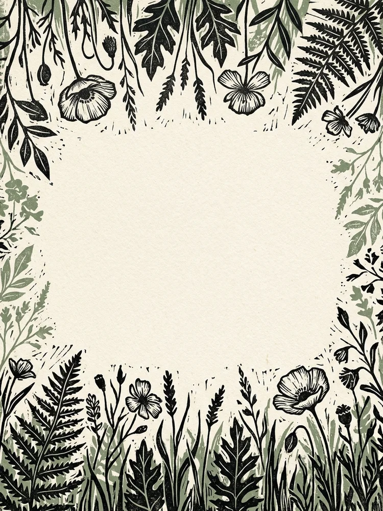 Linocut Wildflower — a free wedding invitation template on InviteDrop