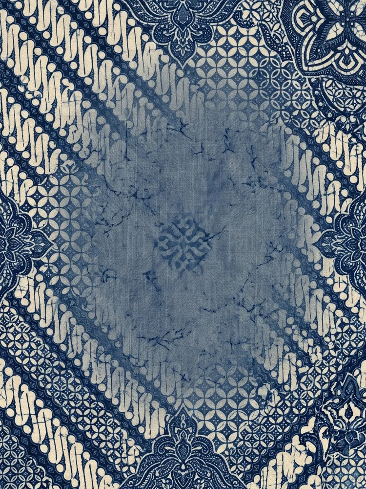 Batik Indigo — a free wedding invitation template on InviteDrop