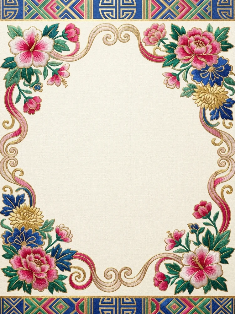 Hanbok Floral — a free wedding invitation template on InviteDrop