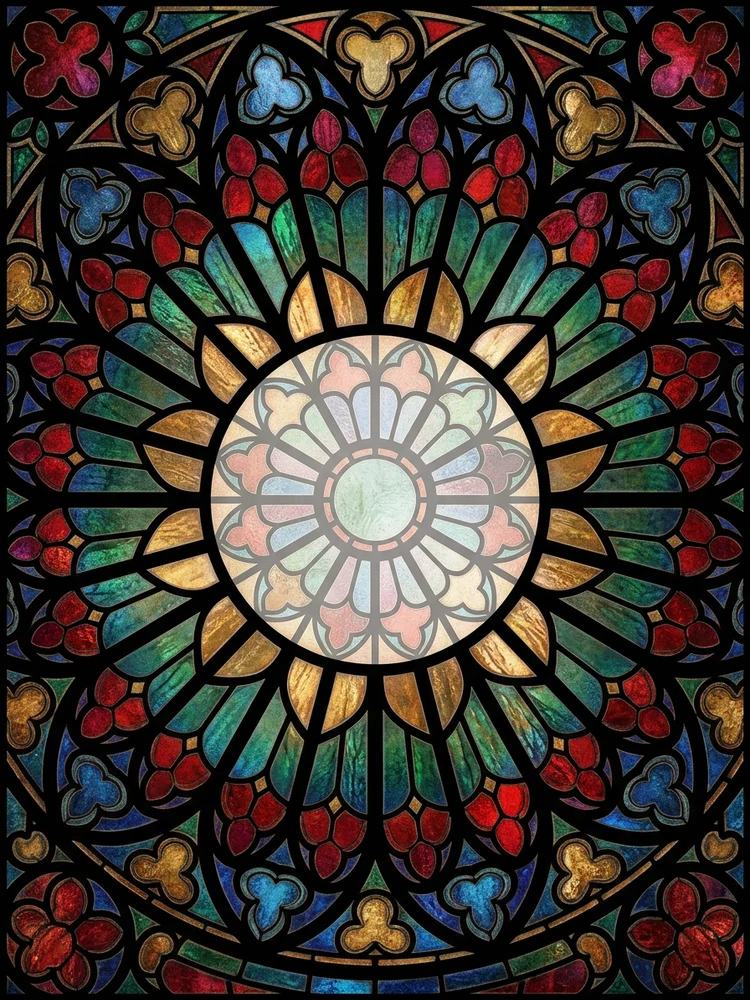 Stained Glass Rose — a free wedding invitation template on InviteDrop
