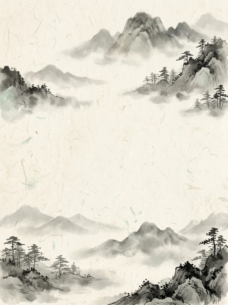 Shan Shui Mist — a free wedding invitation template on InviteDrop