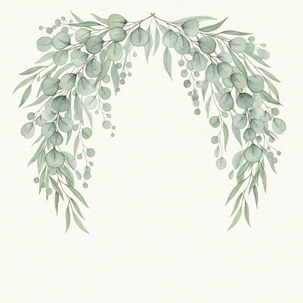 Eucalyptus Cascade announcement invitation template