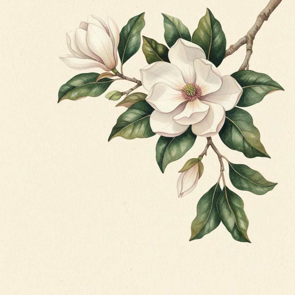 Magnolia Branch announcement invitation template