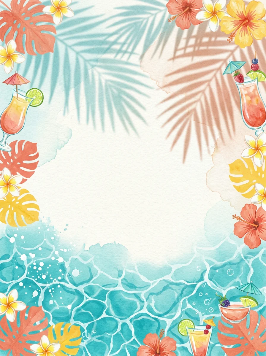 Pool Party Weekend rehearsal dinner invitation template