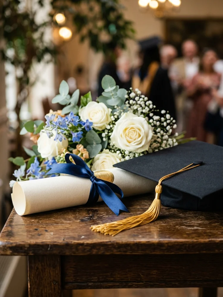 Centered Pride — a free graduation invitation template on InviteDrop