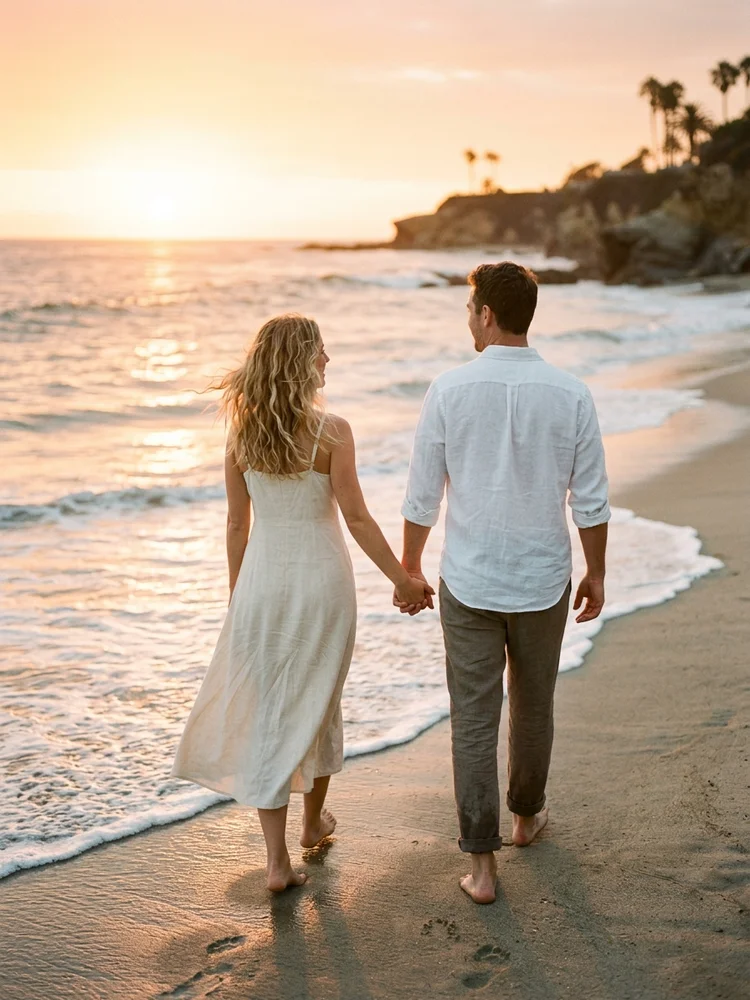 Sunset Script — a free save the date invitation template on InviteDrop