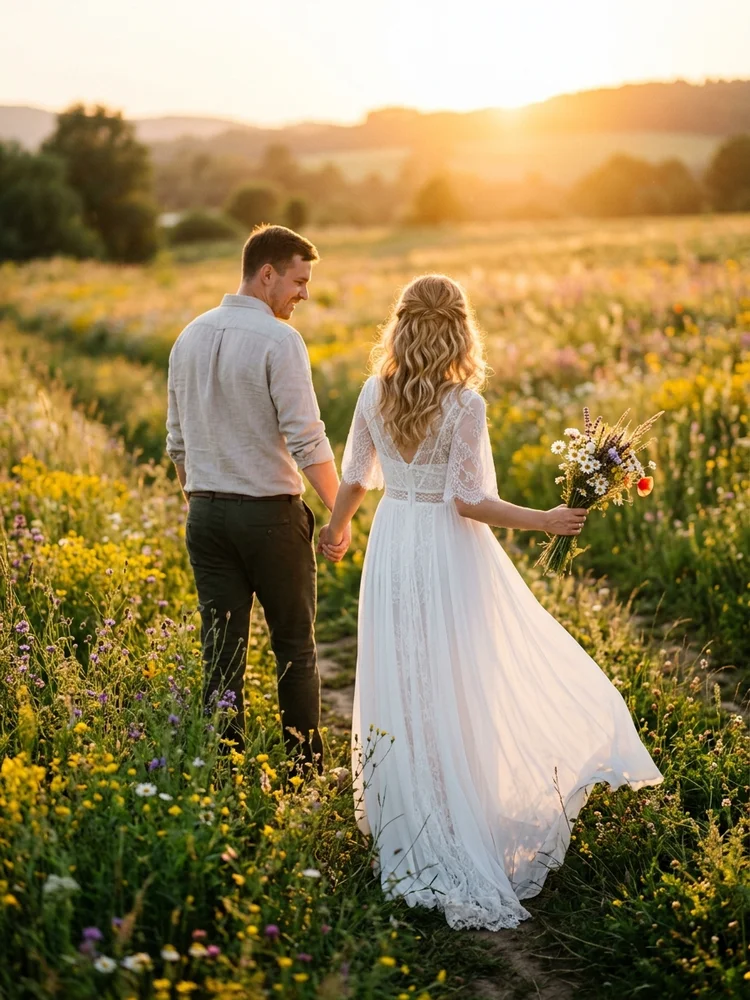 Centered Script — a free wedding invitation template on InviteDrop