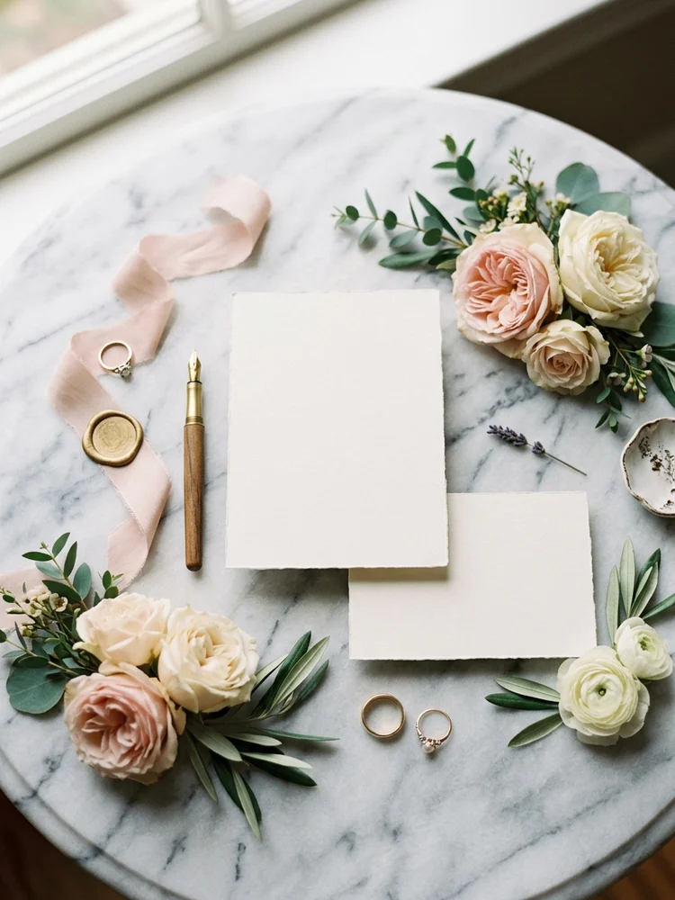Right Stack — a free wedding invitation template on InviteDrop