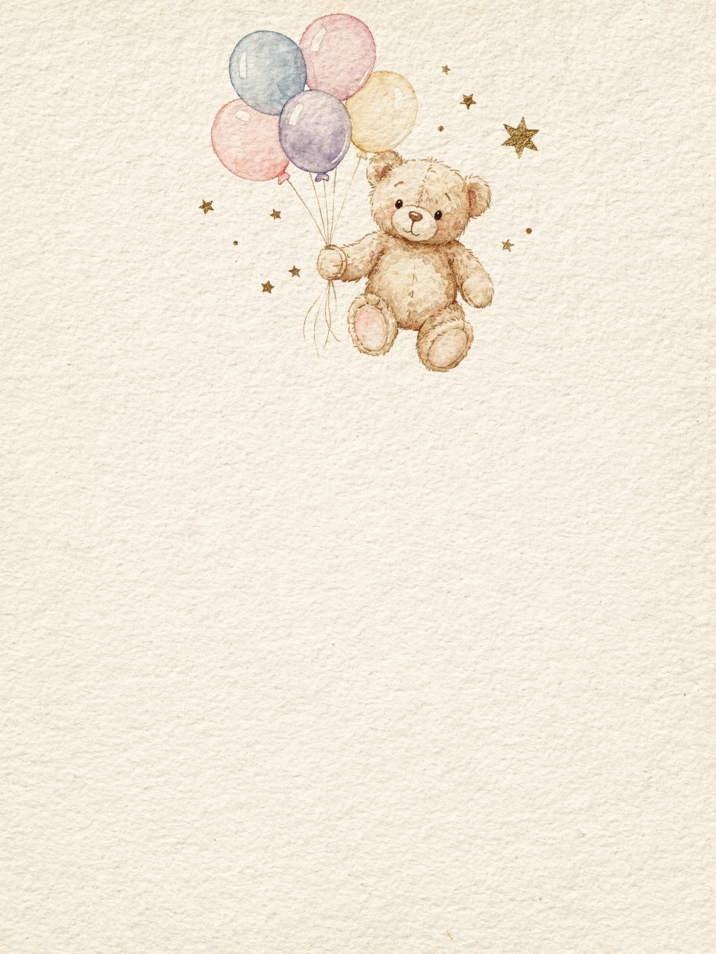 Teddy Balloons baby shower invitation template