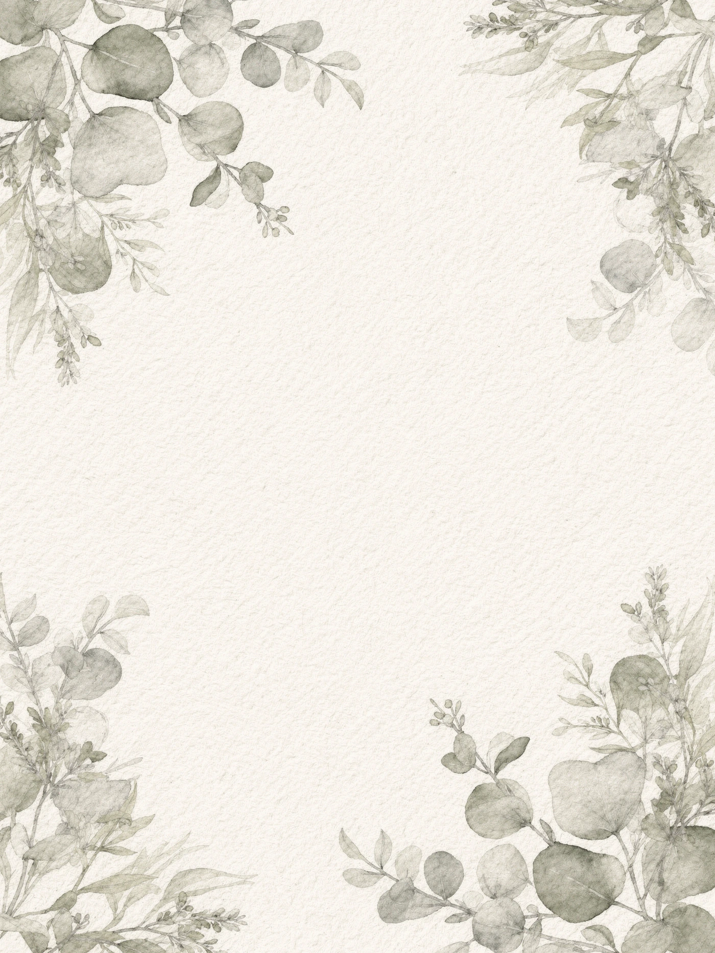 Eucalyptus Corners baby shower invitation template